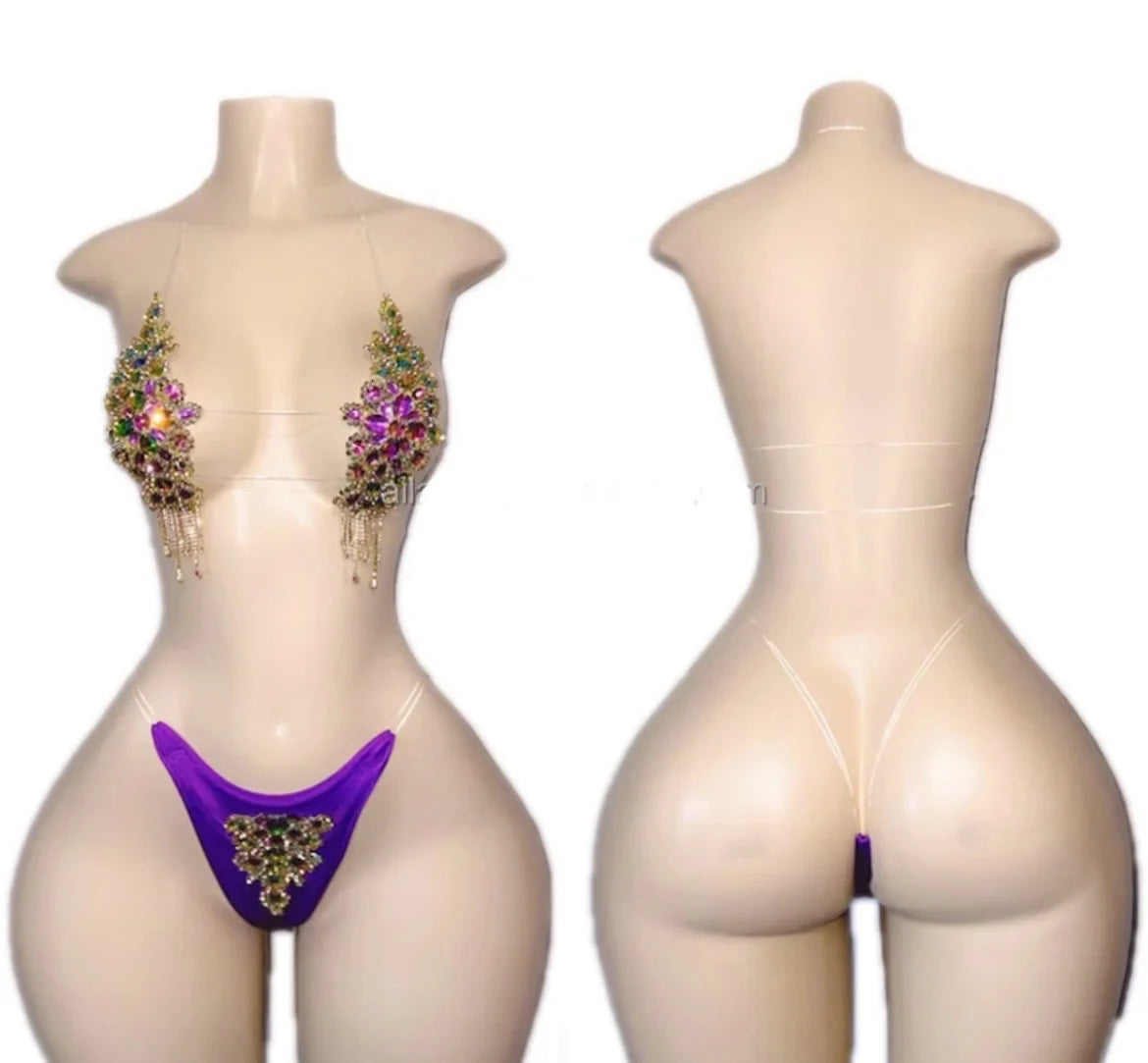 Leah Purple Crystal 2 Piece